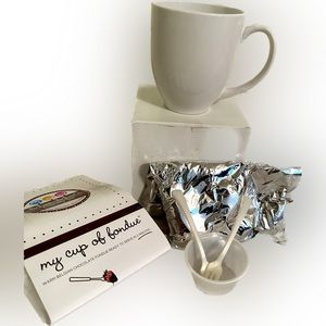 NIB M Ware China Mug Large 2c Coffee Tea Soup Cup part of Fondue Set;TeacherGift